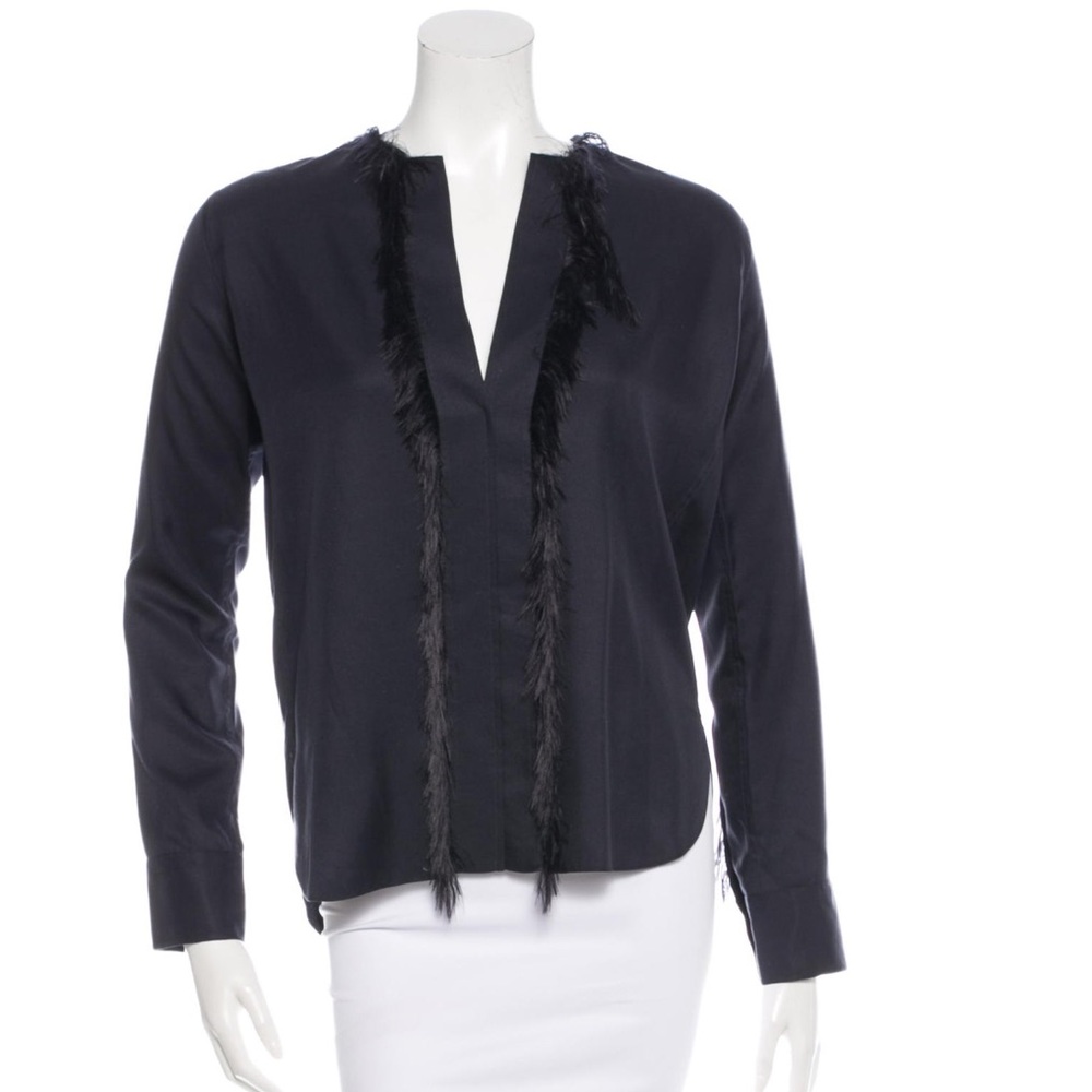 HELMUT LANG
Silk Fringe Top 
Size: XS